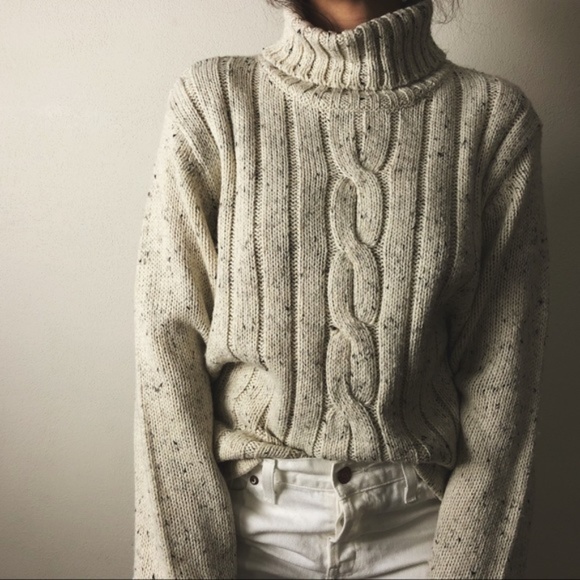 Vintage Sweaters - VINTAGE/ speckled knit turtleneck